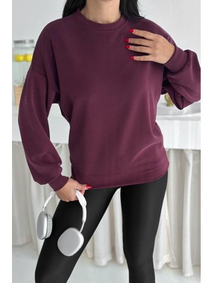 Balenbi Premium Modal Kumaş Bisiklet Yaka Kadın Sweatshirt 1124