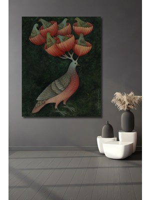 Görsel Işıltısı Kuş Bahçesi Ahşap Dekoratif Ev,antre,salon,ofis,mutfak,yatak Odası Tablo