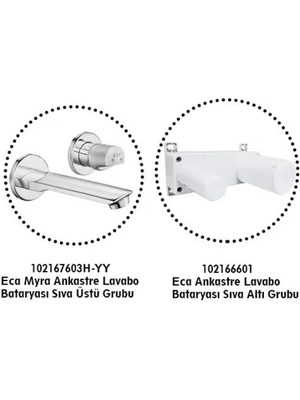 E.c.a Myra Gömme Ankastre Lavabo Bataryası Set 102167603H-YY+102166601