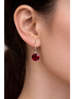 miraç gümüş takı atölyem 925 Ayar Gümüş Büyük Boy Zirkon Taşlı Halka Küpe