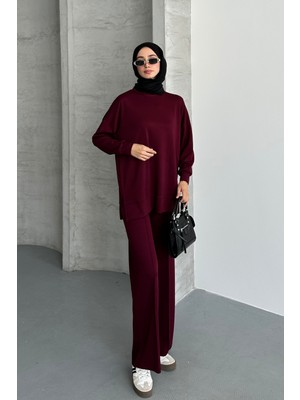 Feela Moda Kadın Modal Penye Oversize Tesettür Tunik Takım 2020