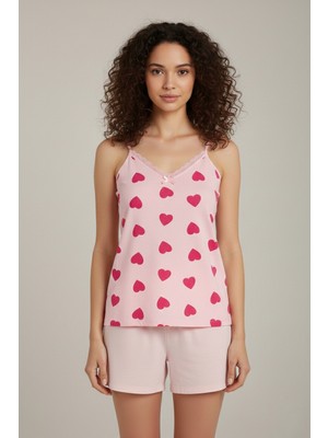 Jenika Desenli Pamuklu Ip Askılı Atlet - Zarif Dantel Yaka