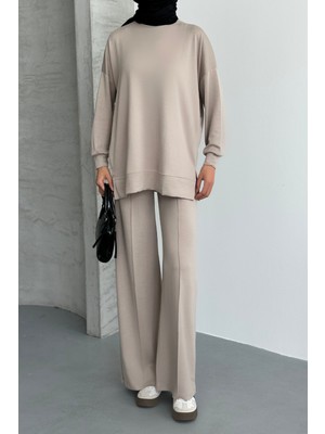 Feela Moda Kadın Modal Penye Oversize Tesettür Tunik Takım 2020