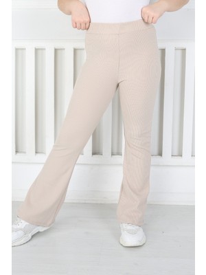 Moresun Ispanyol Paça Birinci Kalite Fitilli Kumaş Vizon Kız Çocuk Günlük Tayt