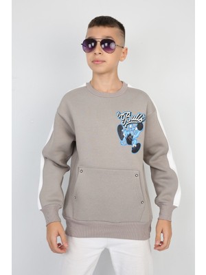 Moresun Üç Iplik Şardonlu Arka Baskılı Erkek Çocuk Günlük Sweatshirt