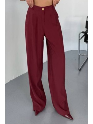Feela Moda Kadın Modal Cupra Dokuma Pileli Palazzo Pantolon 2022