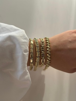 Luckyb Store Altın Kaplama Sıra Taşlı Bileklik