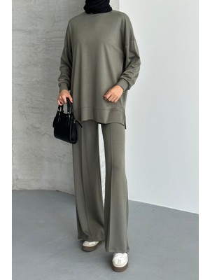 Feela Moda Kadın Modal Penye Oversize Tesettür Tunik Takım 2020