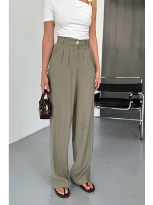 Feela Moda Kadın Modal Cupra Dokuma Pileli Palazzo Pantolon 2022