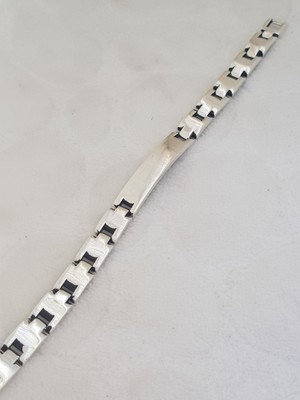 Canka Plakalı İthal Erkek Gümüş Bileklik