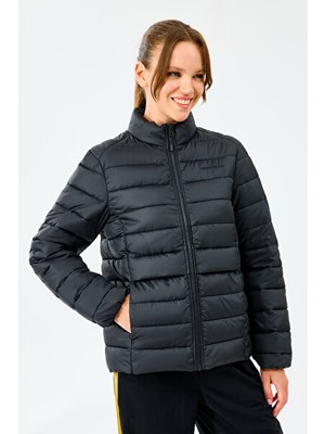 Skechers Kadın Essential Outerwear Padded Dik Yaka Şişme Mont - Siyah