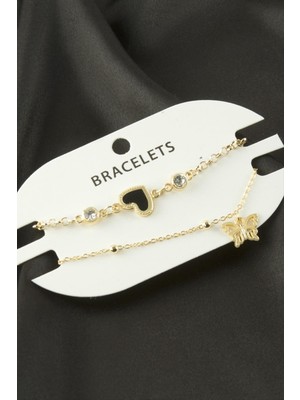 Marsilyan 2 Adet Kalp Trend Zincir Bileklik