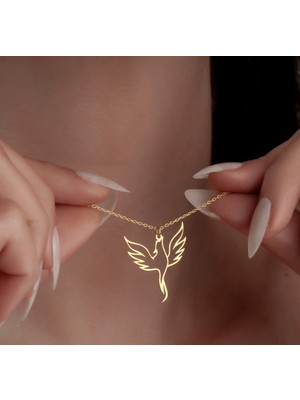 Myz Takı Anka Kuşu Figürlü 925 Ayar Gümüş Kadın Kolyesi