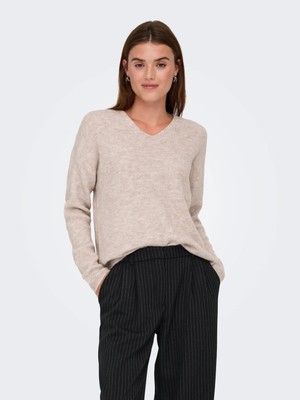 Only Onlcamilla V-Neck L/s Pullover Knt Noos Kadın Kazak 15204588