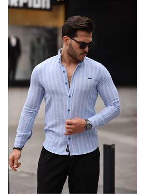 Comstar Erkek Keten Kumaş Uzun Kollu Gömlek