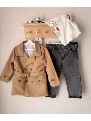 Babudi Erkek Çocuk Trençkot Set Pantolon-Bluz
