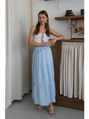 Balenbi Kadın Basic Beli Bağcıklı Müslin Etek 1104