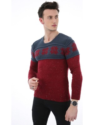 Moresun Erkek Kar Desenli Kışlık Kalın Günlük Triko Kazak