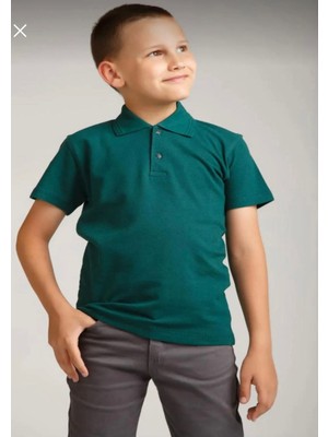 Ümitteks İş Ve Okul Kıyafetleri Unısex Penye Polo Yaka Nefti Kısa Kollu Okul Tişörtü