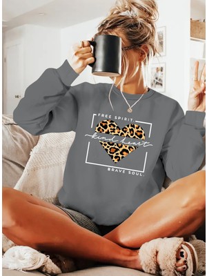 byasafkids Kadın Uzun Kollu Bisiklet Yaka Desenli Viskon Iki Iplik Bluz