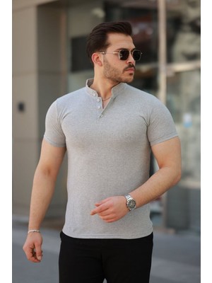 byasafkids Erkek Hakim Yaka Dokuma Pamuklu Kumaş Kısa Kollu T-Shirt