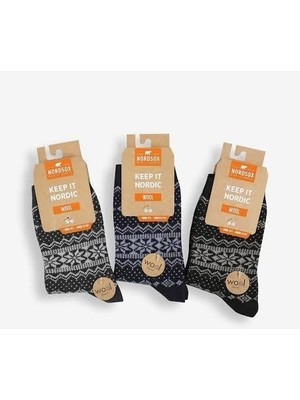 3'lü Yünlü Kışlık Kadın Çorabı