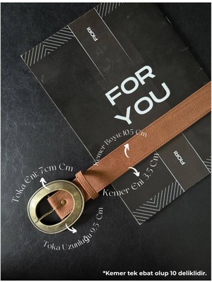 Fiori Süet Oval Tokalı Kadın Pantolon Kemeri, Ceket Kemeri, Gömlek Kemeri, Elbise Kemeri