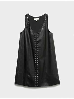 Marks & Spencer Suni Deri Mini Shift Elbise