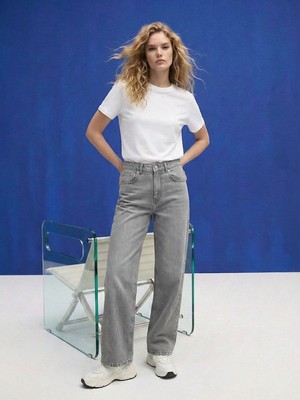 LTB Lıra Daralan Paça Orta Bel Gri Jean Pantolon