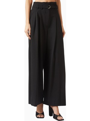 Marella Bondeno Wide-Leg Pantolon, Kemerli, Pileli ve Modern Rahat Siluet