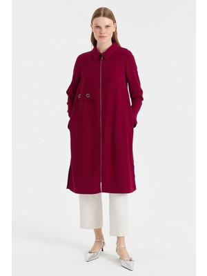 Esswaap Aksesuar Detaylı Fermuarlı Giyçık  Mürdüm