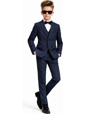 Ahengim Erkek Çocuk Slim Fit Premium Damatlık Smokin Takım Elbise AK4000