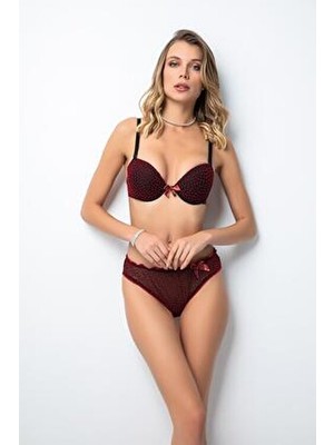 Miorre Gold Puantiyeli Sütyen Takım Kadın İç Giyim Dolgulu Özelliklerle Şık Tasarım