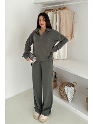 Balenbi Premium Modal Kumaş Fermuarlı Yaka Kadın Takım 1153