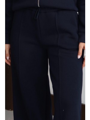 Balenbi 3 Iplik Içi Polarlı Yüksek Bel Çımalı Palazzo Eşofman Altı 1144