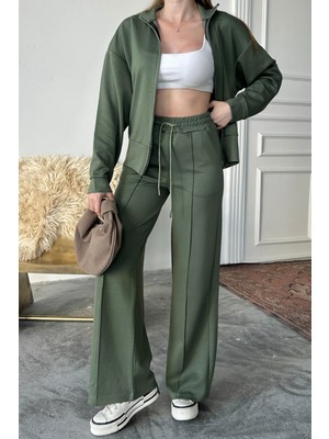 Balenbi Kadın Modal Kumaş Fermuarlı Dik Yaka Takım 1118