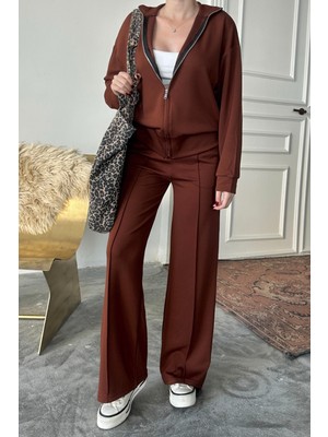 Balenbi Kadın Modal Kumaş Fermuarlı Dik Yaka Takım 1118