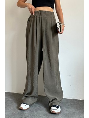 Feela Moda 2009 Beli Lastikli Paraşüt Kumaş Yüksek Bel Palazzo Kadın Pantolon