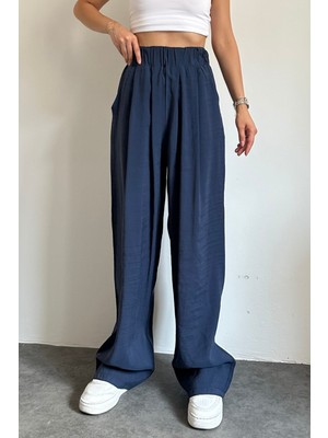 Feela Moda 2009 Beli Lastikli Paraşüt Kumaş Yüksek Bel Palazzo Kadın Pantolon