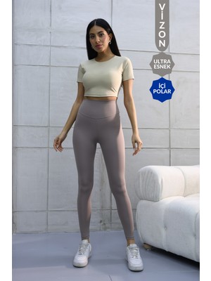 Balenbi Premium Kadın Yüksek Bel Içi Polarlı Toparlayıcı Kışlık Tayt 1093