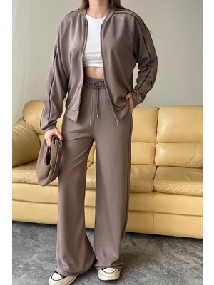 Balenbi Kadın Modal Kumaş Çift Biyeli Fermuarlı Takım 1127