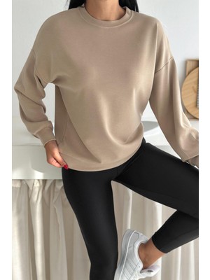 Balenbi Premium Modal Kumaş Bisiklet Yaka Kadın Sweatshirt 1124
