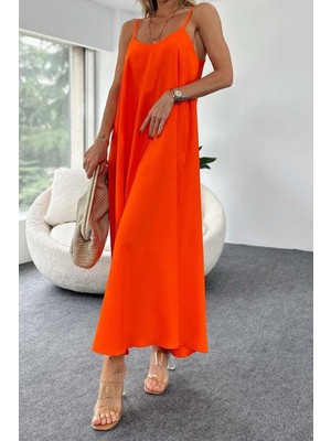 Balenbi Kadın Aerobin Kumaş Ayarlanabilir Askılı Uzun Elbise 1099