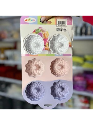 2 Adet Tutku Şekilli 6 Bölmeli Silikon Mini Kek Kalıbı