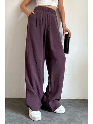 Feela Moda 2009 Beli Lastikli Paraşüt Kumaş Yüksek Bel Palazzo Kadın Pantolon