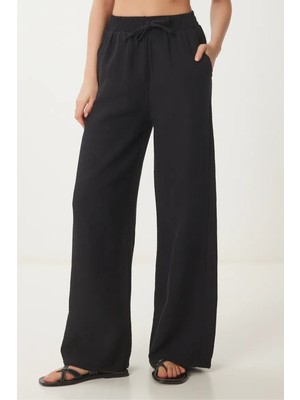 Balenbi Kadın Beli Lastikli Palazzo Müslin Pantolon 1096