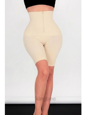 King Bee Madrid Model  Fermuarlı Seamless Dokuma  Toparlayıcı Sıkılaştırıcı Şekillendirici Paçalı  Bel Korsesi