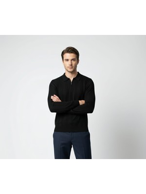 Love Giyim Yarım Fermuar Yaka Triko Kazak