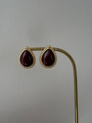 Marsel Bordo Mineli Damla Model Gold Vintage Küpe