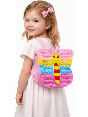 Kız Çocuk Kelebek Patpatlı Çanta Pembe